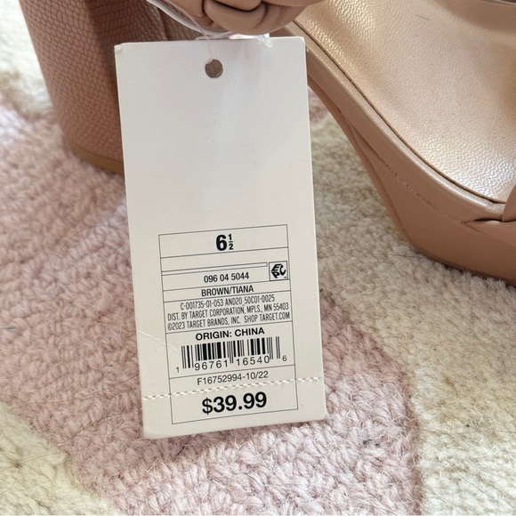 NWT TARGET A NEW DAY NUDE BRAIDED PLATFORM SANDAL HEELS STEVE MADDEN NORDSTROM - Picture 3 of 5